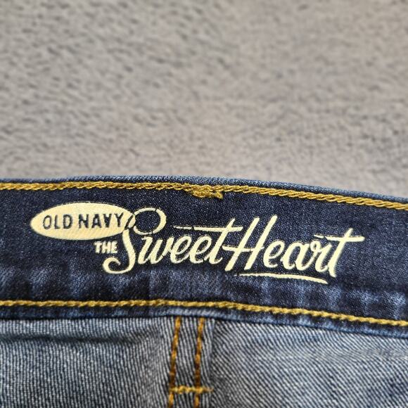 Old Navy Jeans Womans 10 Blue Sweetheart Boot Cut Distressed Stretch - Picture 3 of 13
